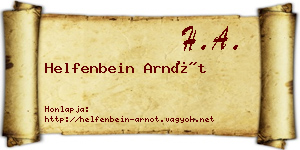 Helfenbein Arnót névjegykártya
